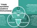 Diagram przedstawiający triady czynników ryzyka w autoimmunizacji: układ odpornościowy, genetyka i środowisko.