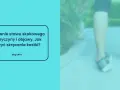 Nogi w butach sportowych na ścieżce, z tekstem o skręceniu kostki.